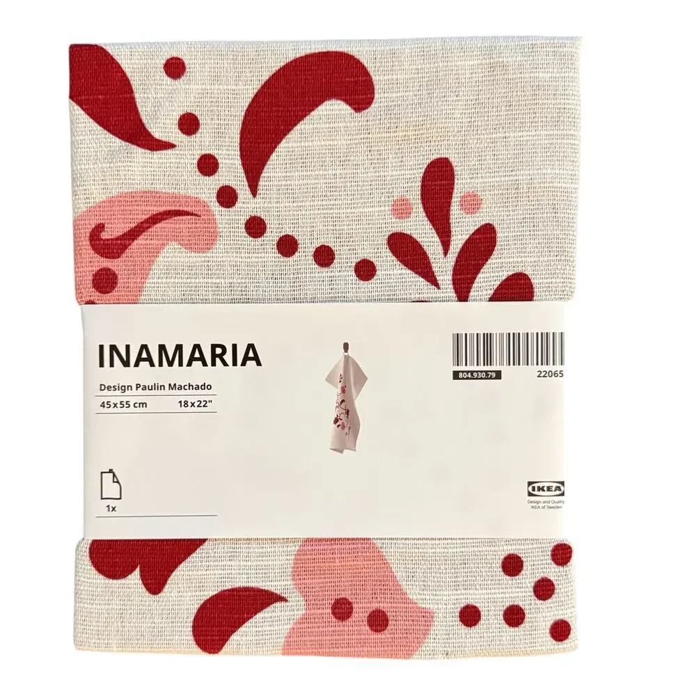 IKEA INAMARIA Floral Pattern Dish Towel 18